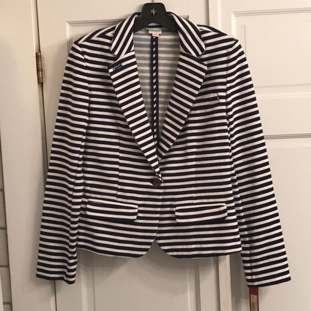 Merona blue and white striped blazer